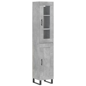 vidaXL Highboard betonggr&aring; 34,5x34x180 cm konstruert tre