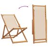 vidaXL Sammenleggbare strandstoler 2 stk beige stoff og heltre