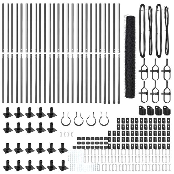vidaXL Gjerdep&aring;le Gr&aring; 50 x 1,2 m (50 mm mesh) St&aring;l og PVC