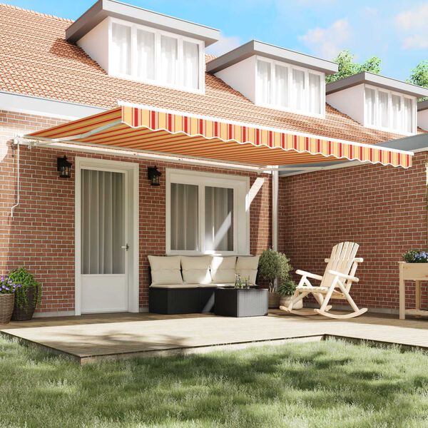 vidaXL Innvendbar Markise Gul og oransje 450 &times; 350 cm stoff