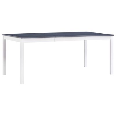 vidaXL Spisebord hvit og grå 180x90x73 cm furu