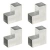 vidaXL Stolpesko 4 stk L-form galvanisert metall 101x101 mm