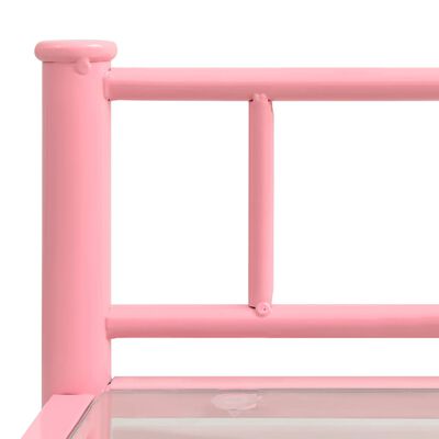 vidaXL Nattbord 2 stk rosa og gjennomsiktig metall og glass