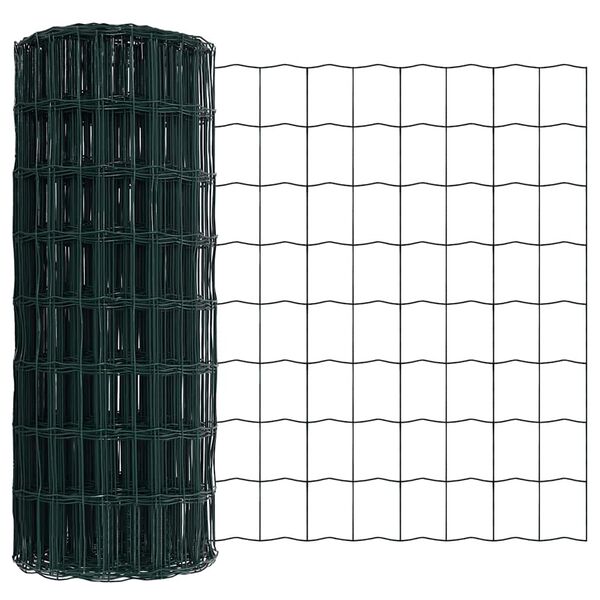 vidaXL Euro gjerde grønn 0.6 x 10 m PVC-belagt jern