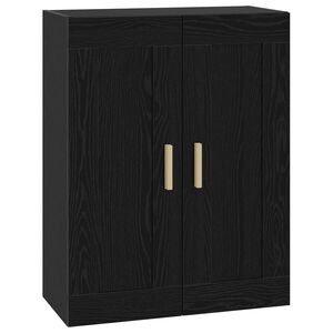 vidaXL Veggskap Veggmontert Svart eik 69,5 x 34 x 90 cm Konstruert tre