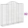 vidaXL Gabionkurver buede 2 stk 200x30x160/180 cm galvanisert jern