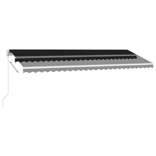 vidaXL Manuell uttrekkbar markise med LED 500x350 cm antrasitt