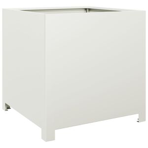 vidaXL Plantekasse hvit 50x50x50 cm cortenst&aring;l