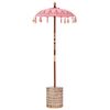 vidaXL Balinesisk parasoll med base Rosa 95 x 95 x 260 cm