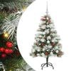 vidaXL Kunstig juletre Gr&oslash;nn og hvit 120 cm PVC og Metall og Plast