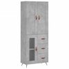 vidaXL Highboard betonggrå 69,5x34x180 cm konstruert tre