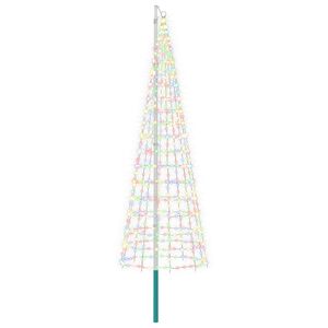 vidaXL Juletrebelysning med spyd og flaggstang 300 cm 550 LED-lys