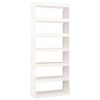 vidaXL Bokhylle/romdeler hvit 80x30x199,5 cm heltre furu