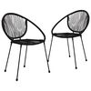 vidaXL Hagestoler 2 stk PVC rotting svart