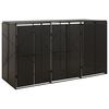 vidaXL S&oslash;ppeldunkskur trippel svart 207x80x117 cm polyrotting