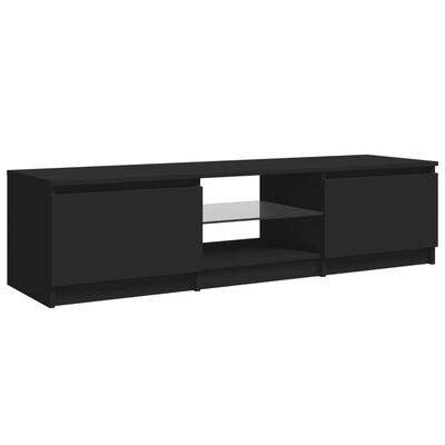 vidaXL TV-benk med LED-lys svart 140x40x35,5 cm