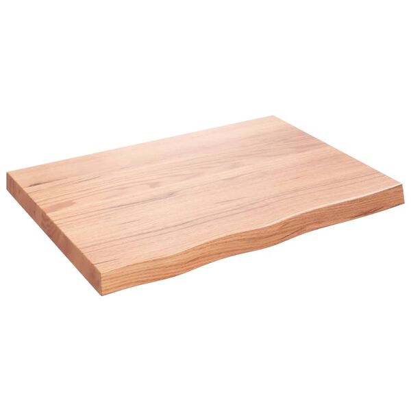 vidaXL Benkeplate til bad lysebrun 80x60x(2-6) cm behandlet heltre