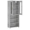 vidaXL Highboard betonggrå 69,5x34x180 cm konstruert tre