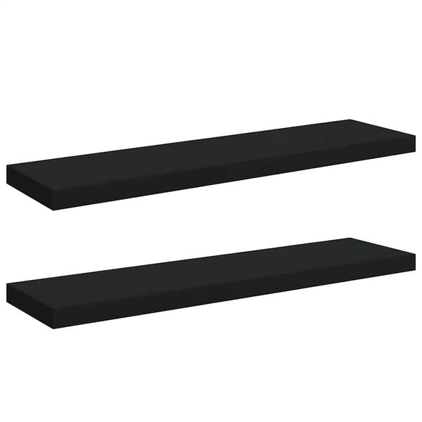 vidaXL Flytende vegghyller 2 stk svart 90x23,5x3,8 cm MDF