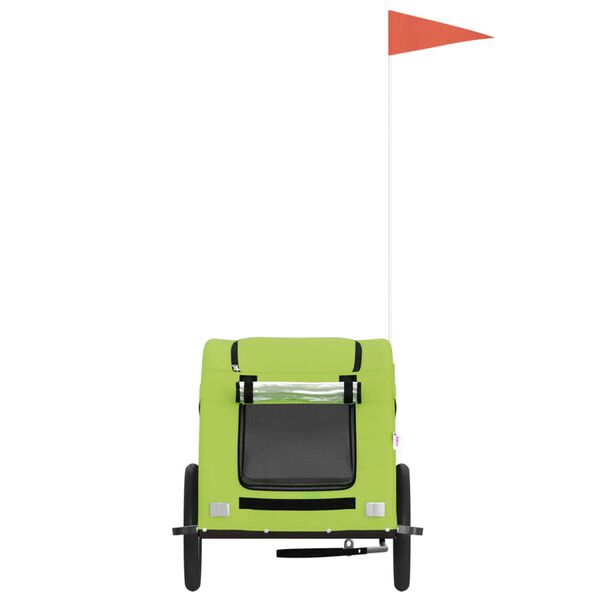 vidaXL Kj&aelig;ledyrsykkelhenger gr&oslash;nn oxfordstoff og jern