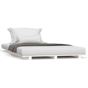 vidaXL Sengeramme hvit 90x190 cm heltre furu