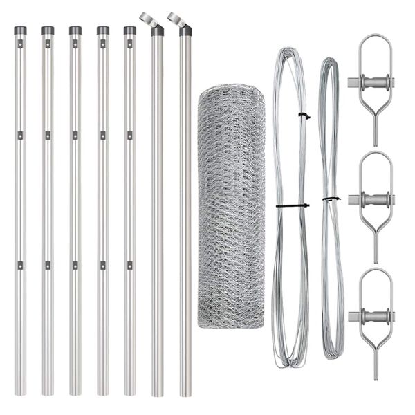 vidaXL Gjerdep&aring;le s&oslash;lv 10 x 0,5 m (13 mm mesh) St&aring;l