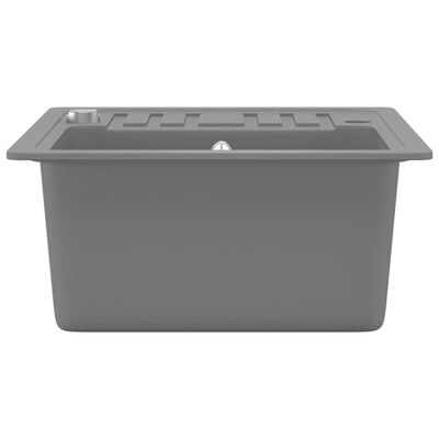 vidaXL Kjøkkenvask enkel kum granitt grå