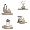vidaXL Flytende vegghyller 4 stk eik 23x23,5x3,8 cm MDF