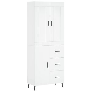 vidaXL Highboard hvit 69,5x34x180 cm konstruert tre