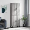vidaXL Highboard gr&aring; sonoma 69,5x34x180 cm konstruert tre