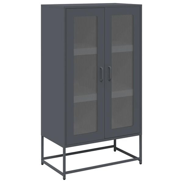 vidaXL Highboard antrasitt 68x39x123 cm st&aring;l