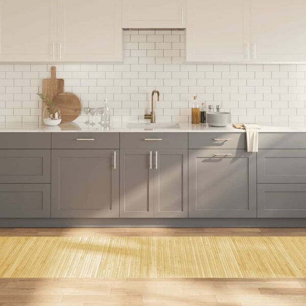 vidaXL Teppe rektangul&aelig;r lys naturell 80x400 cm bambus