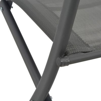 vidaXL Utendørs spisestue sammenleggbar 7 deler stål og textilene grå