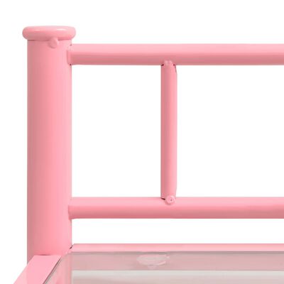 vidaXL Nattbord rosa og gjennomsiktig 45x34,5x60,5 cm metall og glass