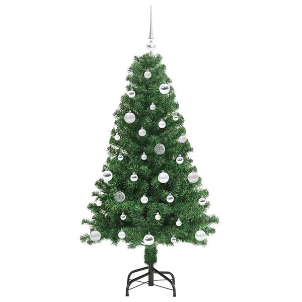 vidaXL Kunstig juletre med 150 LED gr&oslash;nn 150 cm PVC og St&aring;l og Plast