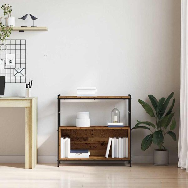 vidaXL Bokhylle Røkt eik 80 x 30 x 78.5 cm Konstruert tre