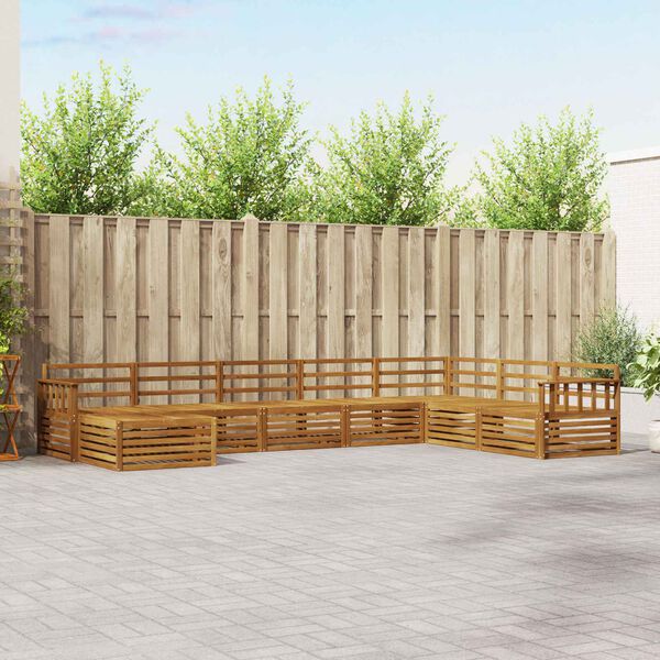 vidaXL Sofasett 8 pcs Naturlig Solid akasietre