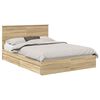 vidaXL Seng med Oppbevaring Sonoma eik 140 x 190 cm Konstruert tre