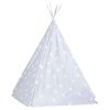 vidaXL Tipi-telt for barn med pose polyester grå 115x115x160 cm