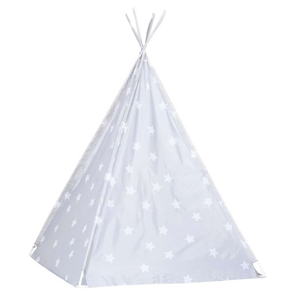 vidaXL Tipi-telt for barn med pose polyester grå 115x115x160 cm