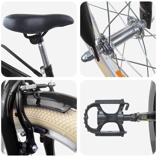 vidaXL Barnesykkel 20 Tommer for 6-11 &aring;r gammel Svart