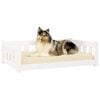 vidaXL Hundeseng hvit 95,5 x 65,5 x 28 cm heltre furu