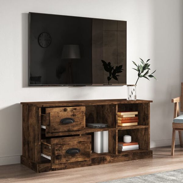 vidaXL TV-benk r&oslash;kt eik 102x35,5x47,5 cm konstruert tre