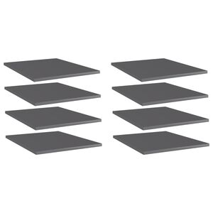 vidaXL Hylleplater 8 stk h&oslash;yglans gr&aring; 40x50x1,5 cm konstruert tre