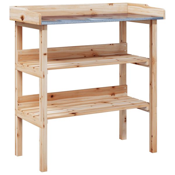 vidaXL Plantebord med hyller 78x38x82,5 cm heltre gran