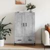 vidaXL Highboard betonggr&aring; 69,5x31x115 cm konstruert tre