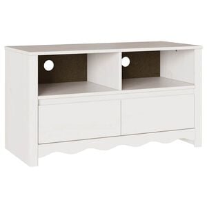vidaXL TV-skap med skuff Drammen Hvit 99 x 43 x 55 cm Massivt furutre