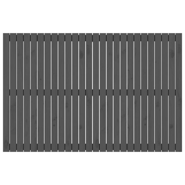 vidaXL Veggmontert sengegavl gr&aring; 166x3x110 cm heltre furu