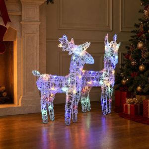 vidaXL Julereinsdyr 2 stk flerfarget 80 LED akryl
