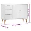 vidaXL Skjenk MOLDE hvit 113x40x80 cm heltre furu